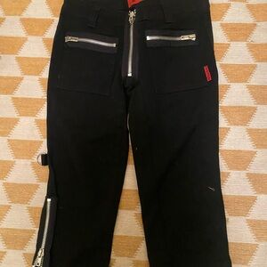 Black Zippered Juniors Punk Tripp Pants 7